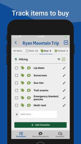Filter the list to see only what needs to be bought
